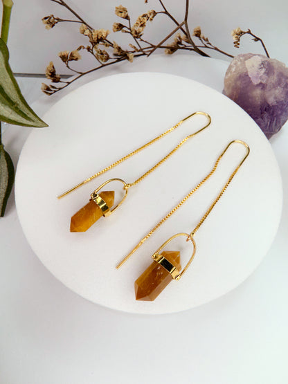 Brinco zen - Olho de Tigre lapidado