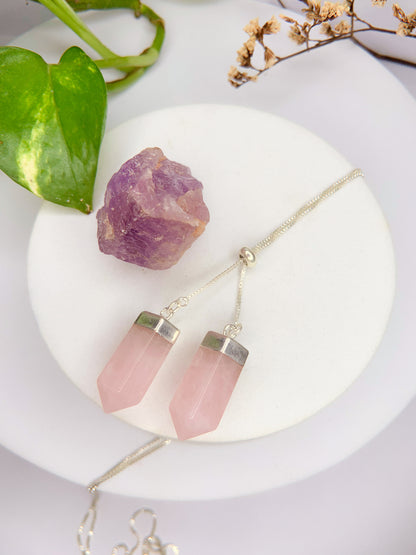 Colar cósmico - Quartzo rosa