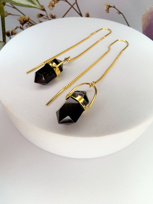 Brinco zen - Ônix lapidado