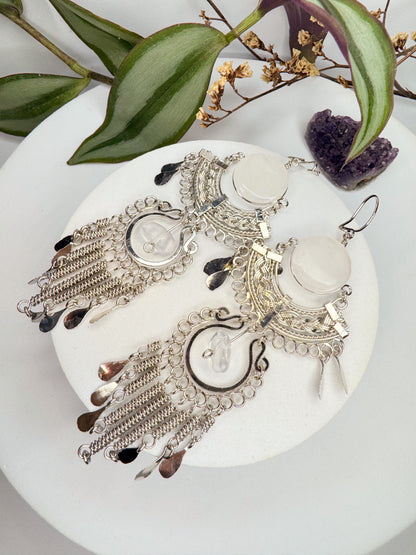 Brinco Nostalgia Aço - Quartzo Transparente