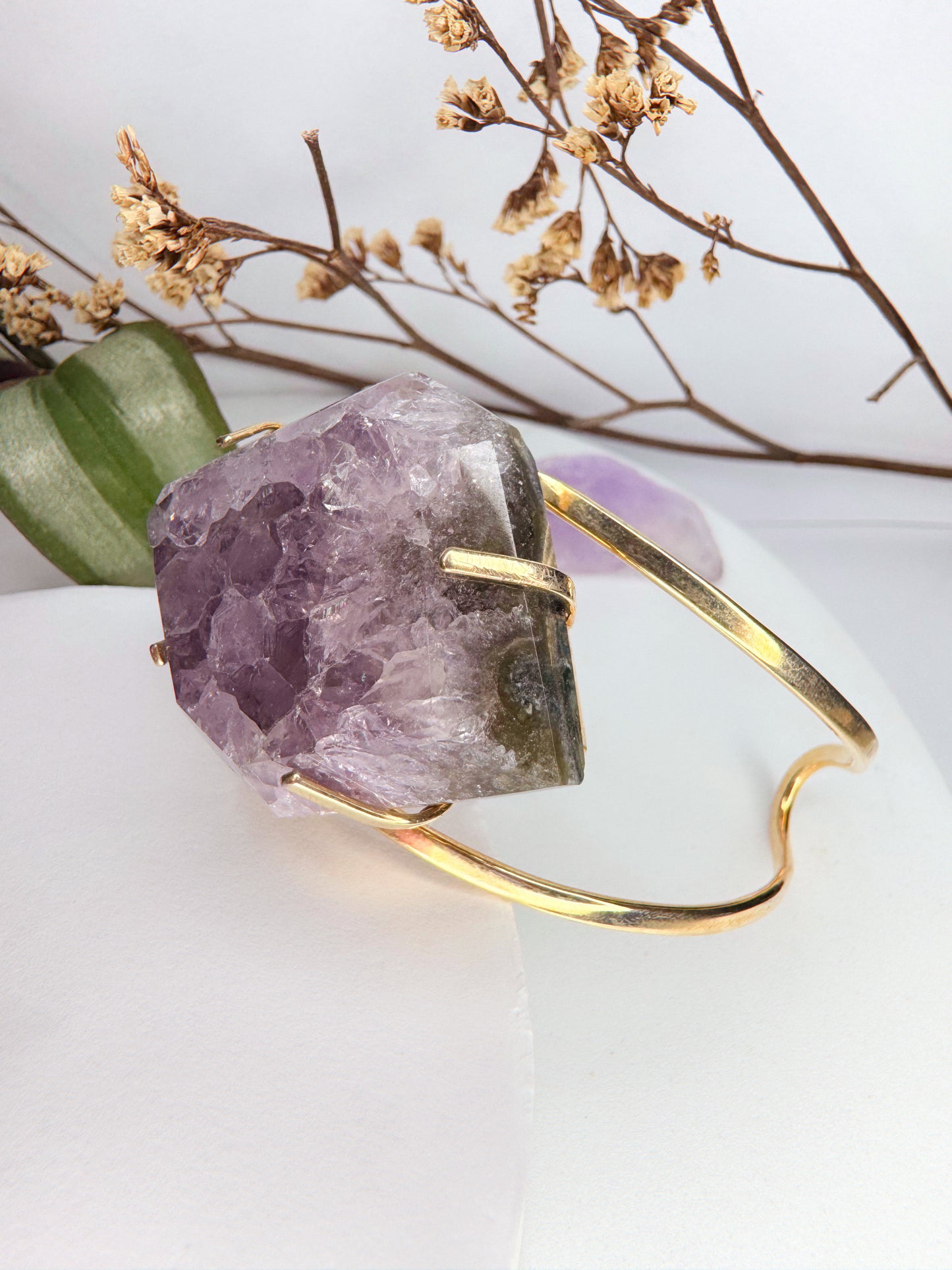 Bracelete Astro - Drusa de ametista lapidada