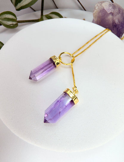 Colar cósmico - Ametista lapidado