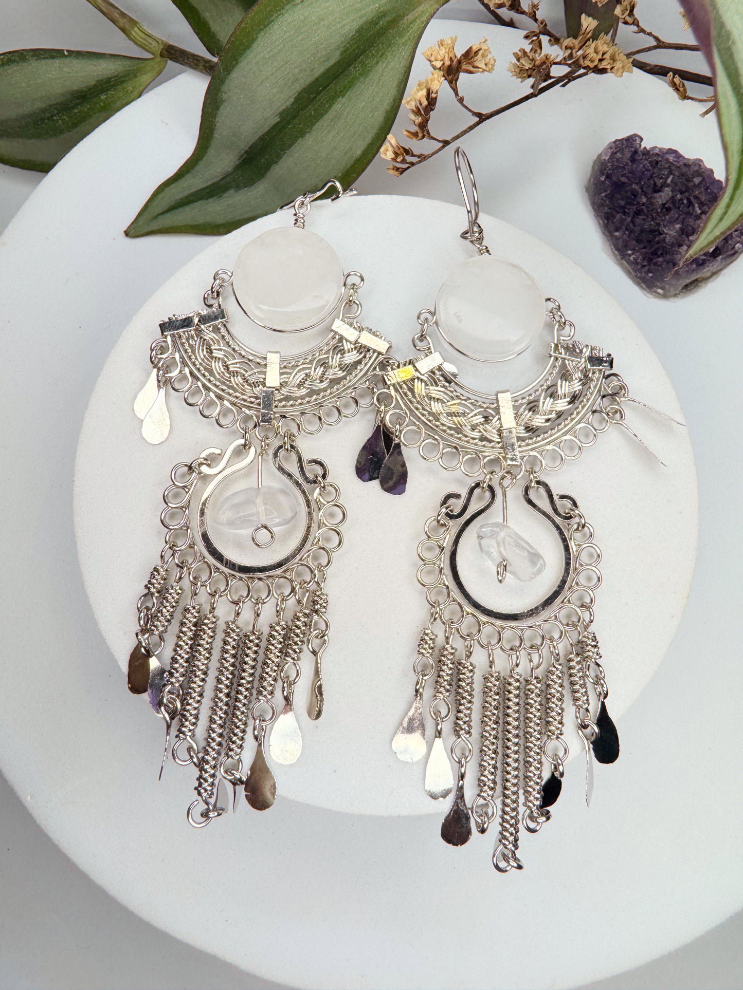 Brinco Nostalgia Aço - Quartzo Transparente