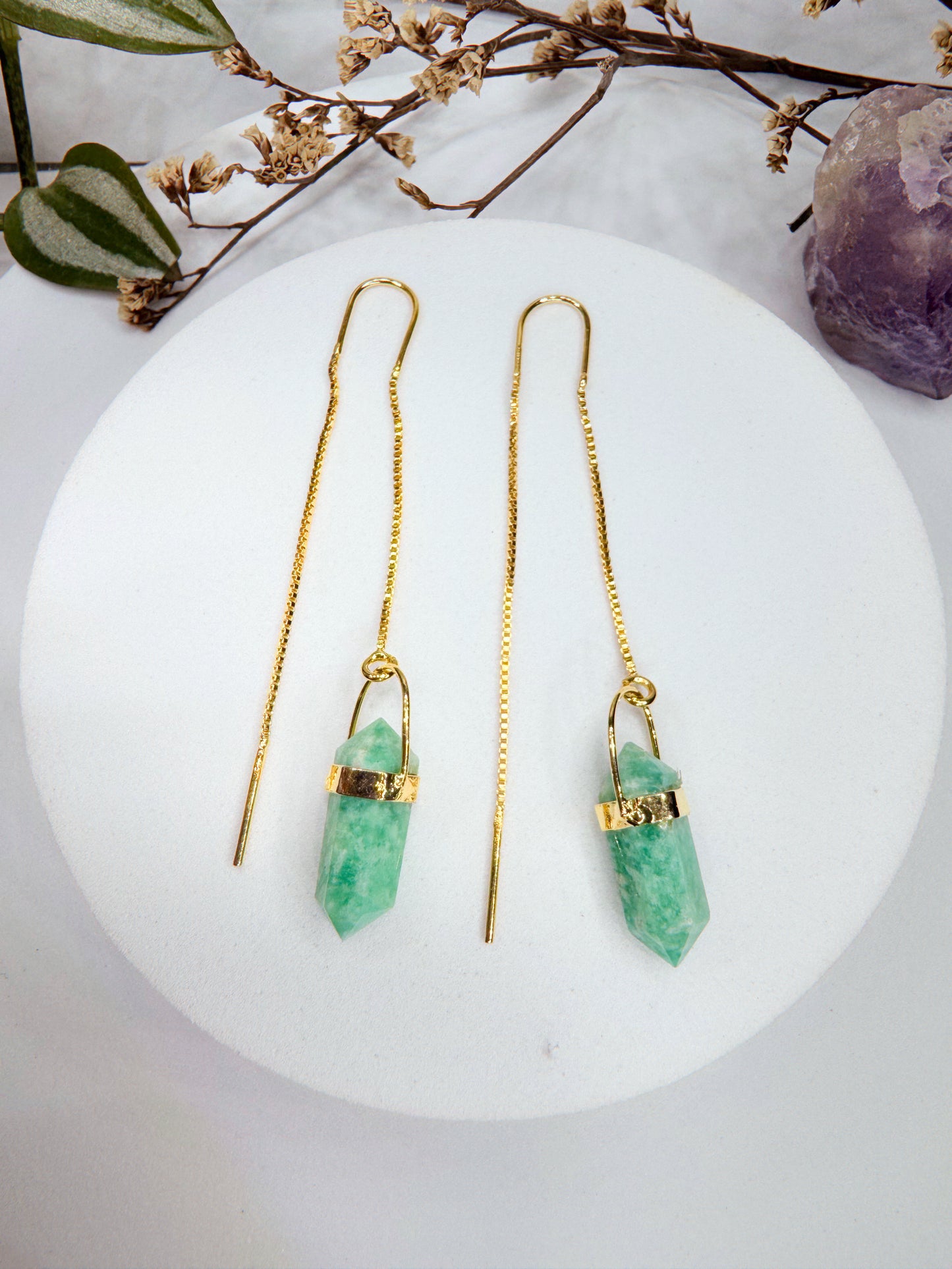 Brinco zen - Amazonita lapidada