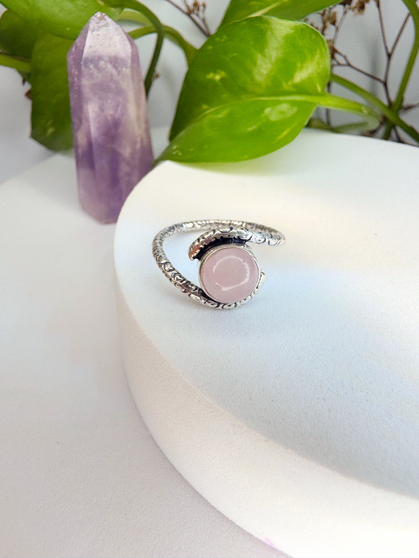 Anel Equilíbrio emocional - Quartzo Rosa TAM. 13