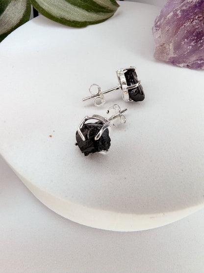 Brinco magia - Turmalina preta