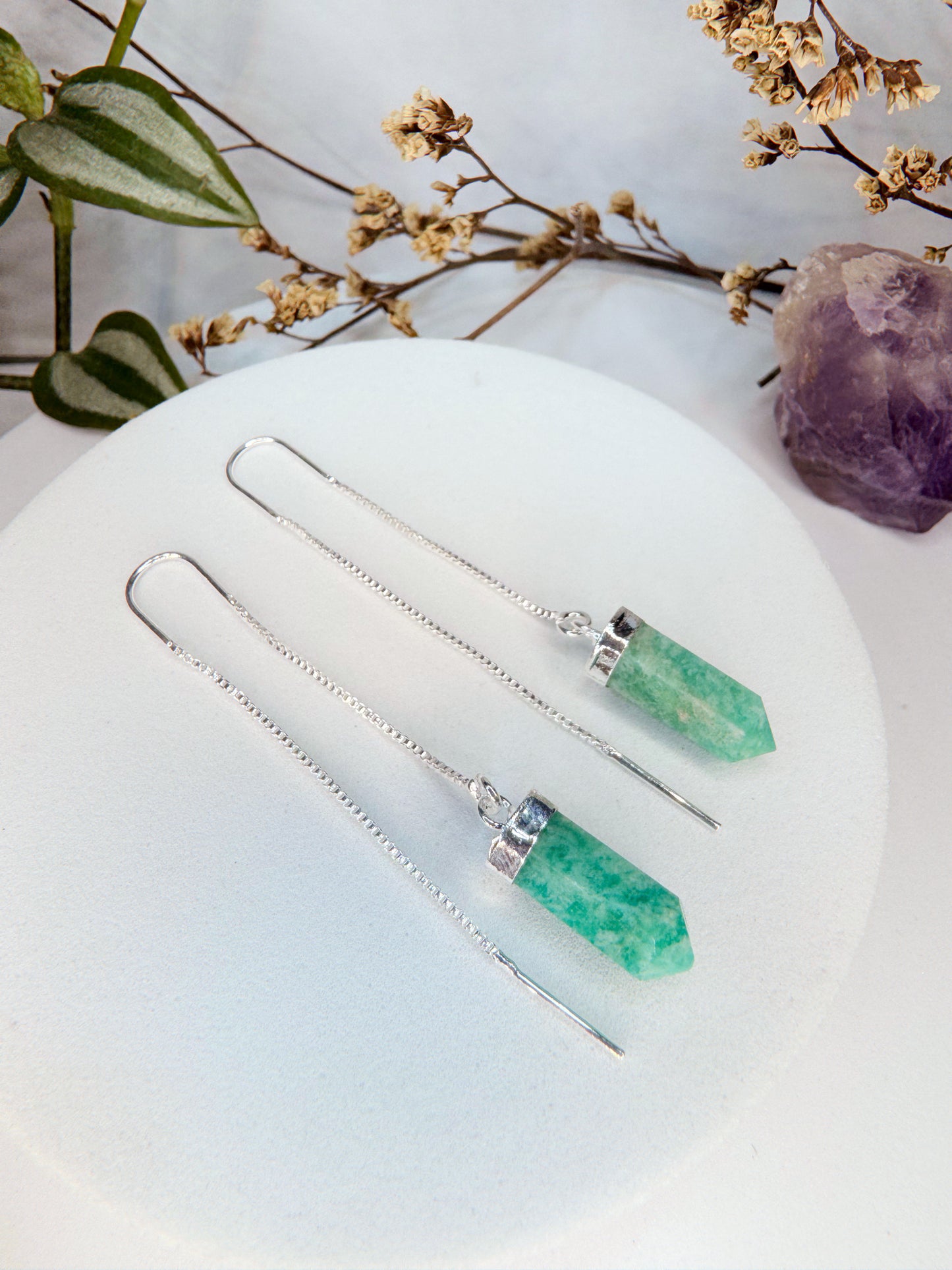 Brinco zen - Amazonita lapidada