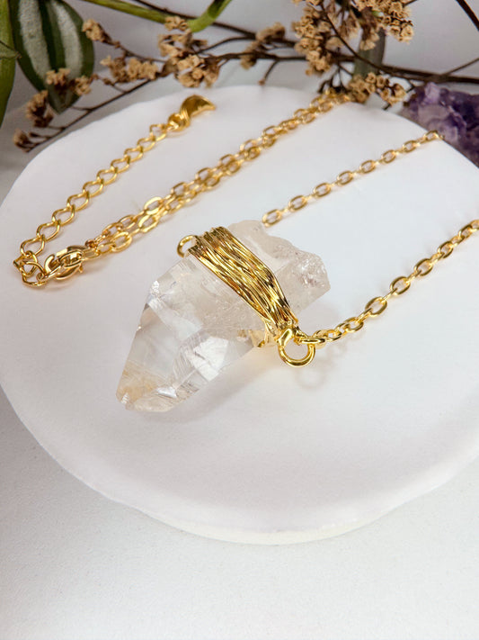 Colar Cósmico - quartzo de cristal bruto