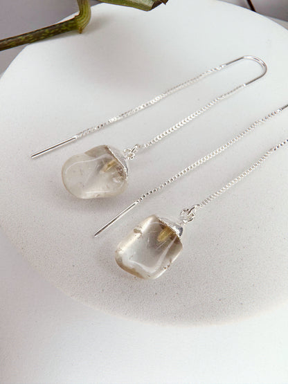 Brinco zen - Quartzo de Cristal bruto