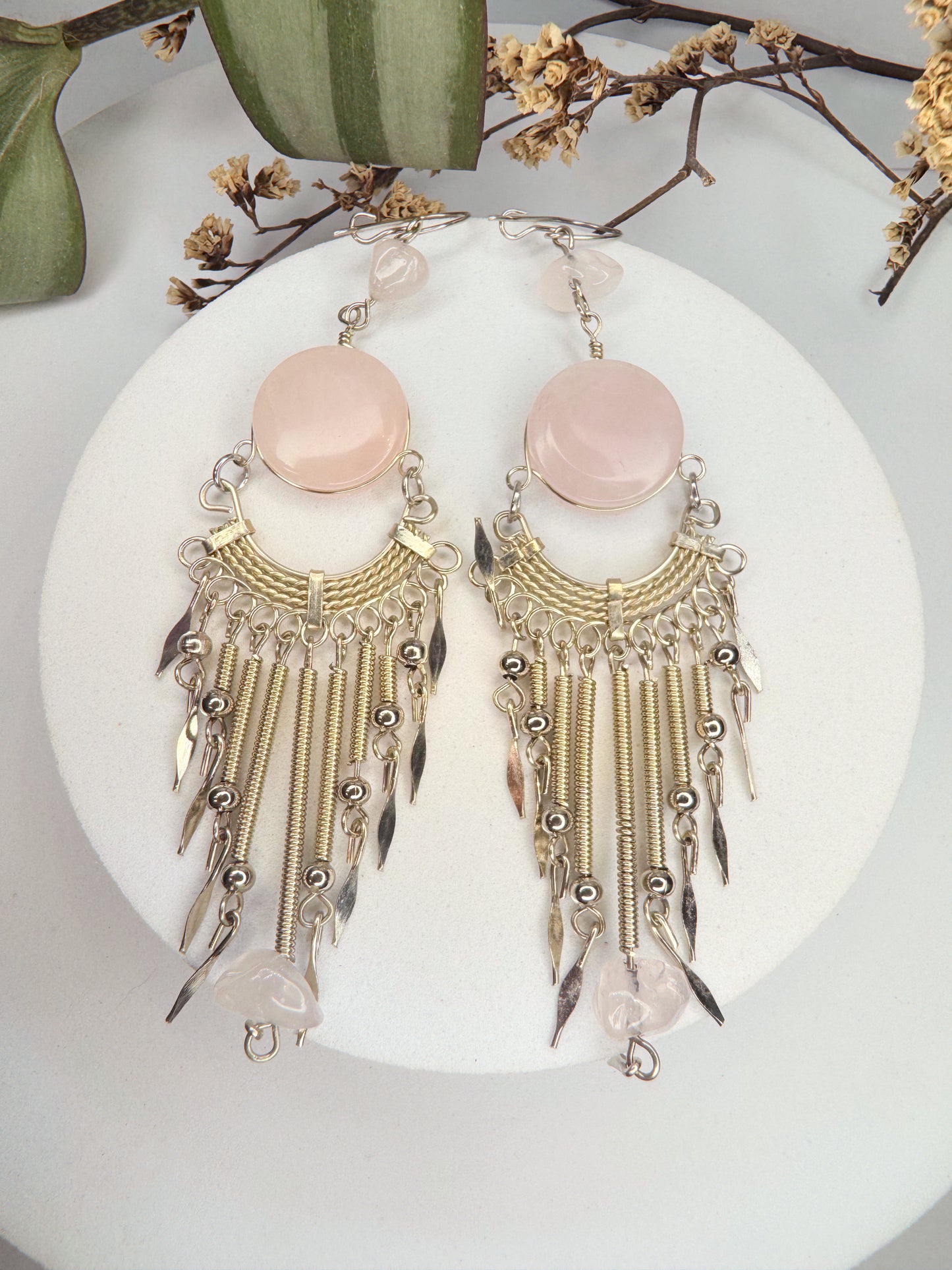 Brinco Nostalgia - Quartzo rosa