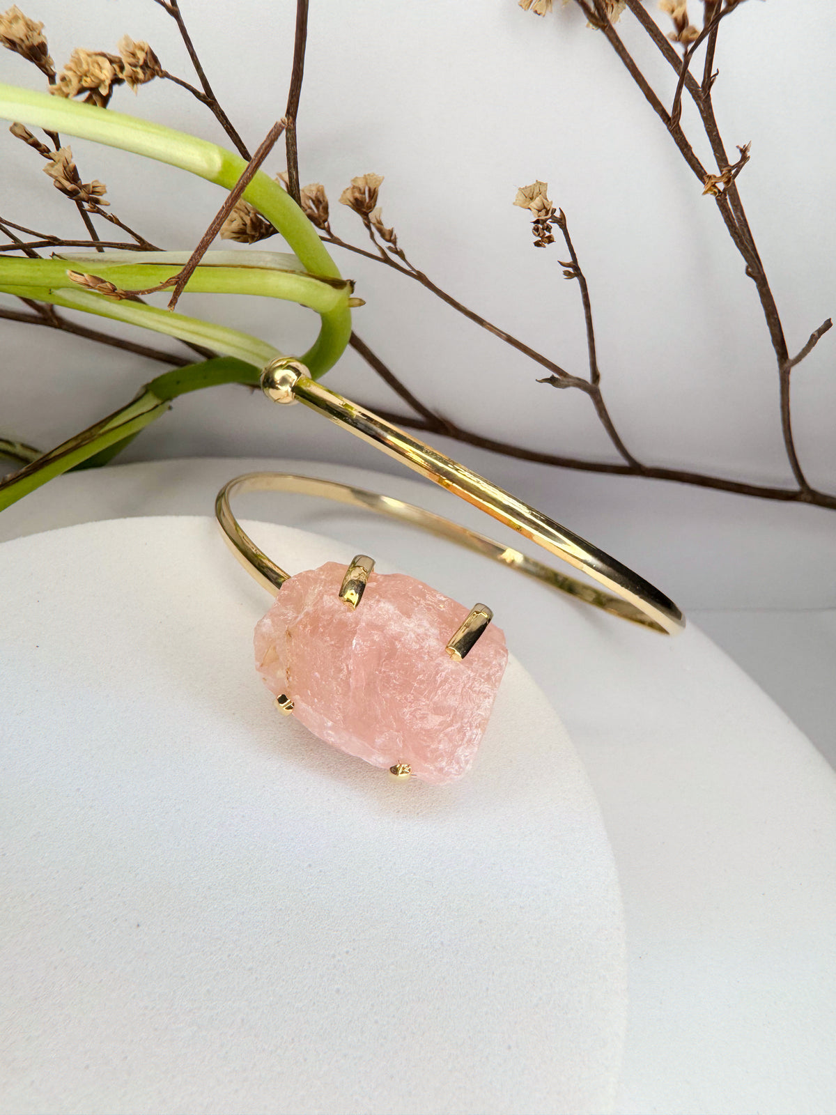 Bracelete estrela - Quartzo rosa