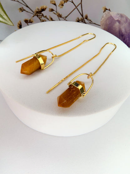 Brinco zen - Olho de Tigre lapidado