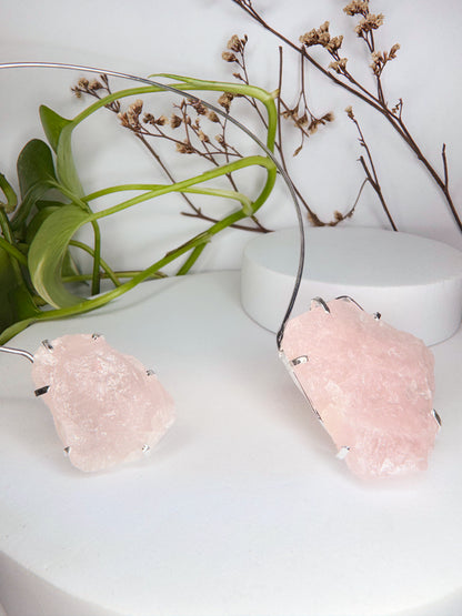 Choker celeste - Quartzo rosa