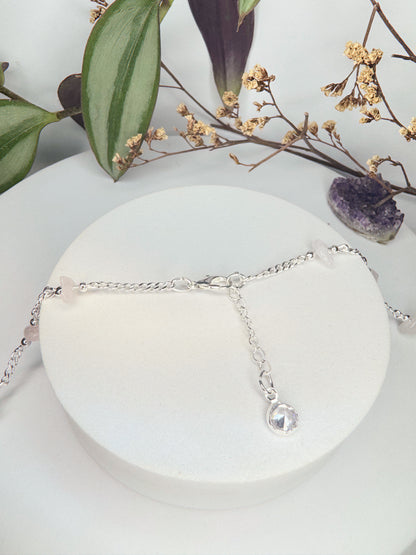 Choker Luar - Quartzo Rosa