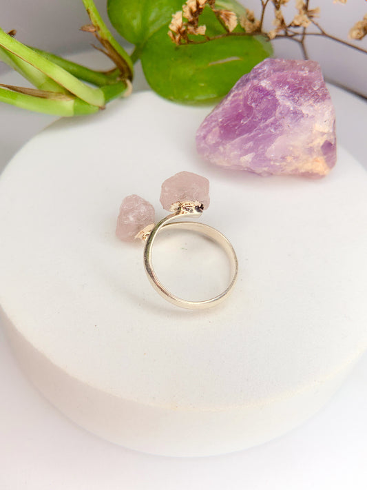 Anel  meteoro - Quartzo rosa