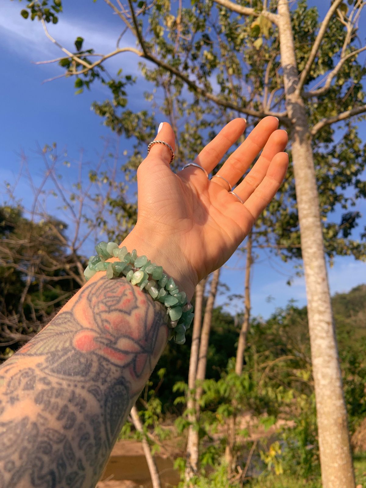 Pulseira constelação - Quartzo verde